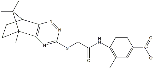 N-{4-nitro-2-methylphenyl}-2-[(8,11,11-trimethyl-3,4,6-triazatricyclo[6.2.1.0~2,7~]undeca-2,4,6-trien-5-yl)sulfanyl]acetamide Structure