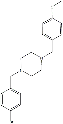 4-{[4-(4-bromobenzyl)-1-piperazinyl]methyl}phenyl methyl sulfide 结构式
