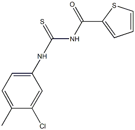 N-(3-chloro-4-methylphenyl)-N'-(2-thienylcarbonyl)thiourea,,结构式