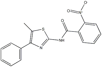 2-nitro-N-(5-methyl-4-phenyl-1,3-thiazol-2-yl)benzamide,,结构式