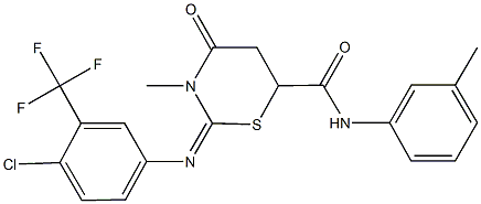 2-{[4-chloro-3-(trifluoromethyl)phenyl]imino}-3-methyl-N-(3-methylphenyl)-4-oxo-1,3-thiazinane-6-carboxamide