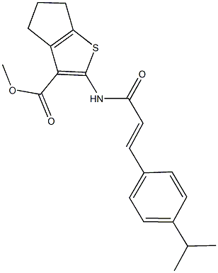 methyl 2-{[3-(4-isopropylphenyl)acryloyl]amino}-5,6-dihydro-4H-cyclopenta[b]thiophene-3-carboxylate 结构式