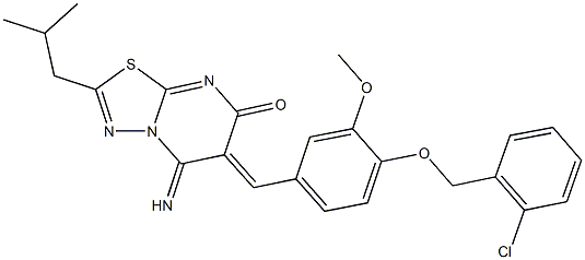 6-{4-[(2-chlorobenzyl)oxy]-3-methoxybenzylidene}-5-imino-2-isobutyl-5,6-dihydro-7H-[1,3,4]thiadiazolo[3,2-a]pyrimidin-7-one