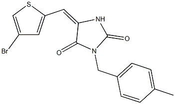 5-[(4-bromo-2-thienyl)methylene]-3-(4-methylbenzyl)-2,4-imidazolidinedione,,结构式