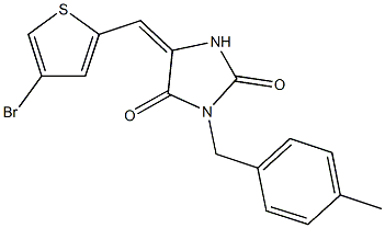 5-[(4-bromo-2-thienyl)methylene]-3-(4-methylbenzyl)-2,4-imidazolidinedione Structure