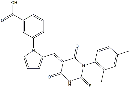 3-{2-[(1-(2,4-dimethylphenyl)-4,6-dioxo-2-thioxotetrahydro-5(2H)-pyrimidinylidene)methyl]-1H-pyrrol-1-yl}benzoic acid