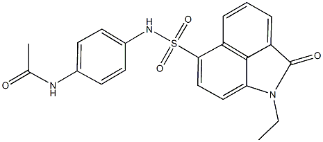 N-(4-{[(1-ethyl-2-oxo-1,2-dihydrobenzo[cd]indol-6-yl)sulfonyl]amino}phenyl)acetamide Structure