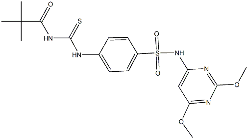 N-(2,6-dimethoxy-4-pyrimidinyl)-4-({[(2,2-dimethylpropanoyl)amino]carbothioyl}amino)benzenesulfonamide,,结构式