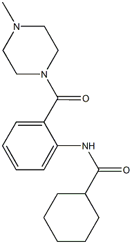 N-{2-[(4-methyl-1-piperazinyl)carbonyl]phenyl}cyclohexanecarboxamide 化学構造式