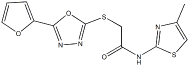  2-{[5-(2-furyl)-1,3,4-oxadiazol-2-yl]sulfanyl}-N-(4-methyl-1,3-thiazol-2-yl)acetamide