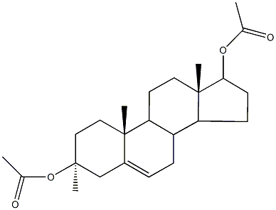 17-(acetyloxy)-3-methylandrost-5-en-3-yl acetate 化学構造式