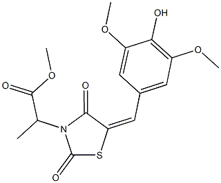 methyl 2-[5-(4-hydroxy-3,5-dimethoxybenzylidene)-2,4-dioxo-1,3-thiazolidin-3-yl]propanoate