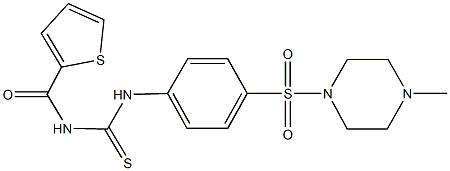 N-{4-[(4-methyl-1-piperazinyl)sulfonyl]phenyl}-N'-(2-thienylcarbonyl)thiourea 化学構造式