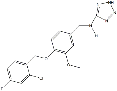 N-{4-[(2-chloro-4-fluorobenzyl)oxy]-3-methoxybenzyl}-N-(2H-tetraazol-5-yl)amine Structure