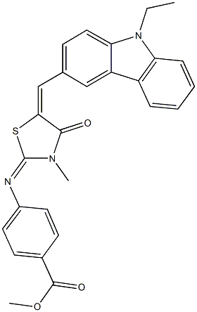 methyl 4-({5-[(9-ethyl-9H-carbazol-3-yl)methylene]-3-methyl-4-oxo-1,3-thiazolidin-2-ylidene}amino)benzoate|