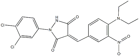 1-(3,4-dichlorophenyl)-4-{4-(diethylamino)-3-nitrobenzylidene}-3,5-pyrazolidinedione Structure
