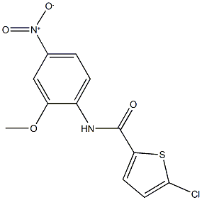 5-chloro-N-{4-nitro-2-methoxyphenyl}thiophene-2-carboxamide 化学構造式