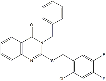 3-benzyl-2-[(2-chloro-4,5-difluorobenzyl)sulfanyl]-4(3H)-quinazolinone 化学構造式