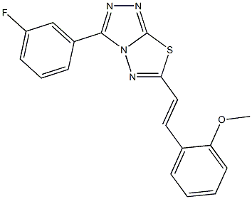 2-{2-[3-(3-fluorophenyl)[1,2,4]triazolo[3,4-b][1,3,4]thiadiazol-6-yl]vinyl}phenyl methyl ether,,结构式