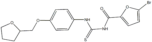 N-(5-bromo-2-furoyl)-N'-[4-(tetrahydro-2-furanylmethoxy)phenyl]thiourea Struktur