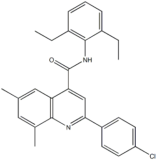 2-(4-chlorophenyl)-N-(2,6-diethylphenyl)-6,8-dimethyl-4-quinolinecarboxamide Structure