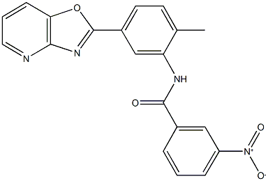 3-nitro-N-(2-methyl-5-[1,3]oxazolo[4,5-b]pyridin-2-ylphenyl)benzamide Struktur