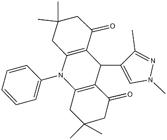 9-(1,3-dimethyl-1H-pyrazol-4-yl)-3,3,6,6-tetramethyl-10-phenyl-3,4,6,7,9,10-hexahydro-1,8(2H,5H)-acridinedione