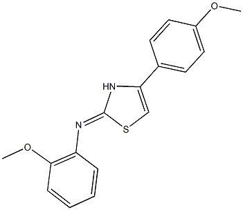 N-(2-methoxyphenyl)-N-(4-(4-methoxyphenyl)-1,3-thiazol-2(3H)-ylidene)amine 结构式