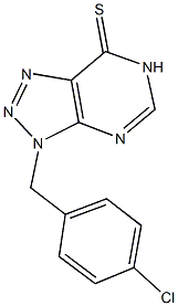 3-(4-chlorobenzyl)-3,6-dihydro-7H-[1,2,3]triazolo[4,5-d]pyrimidine-7-thione 化学構造式