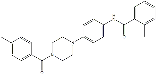 2-methyl-N-{4-[4-(4-methylbenzoyl)-1-piperazinyl]phenyl}benzamide 结构式