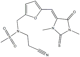 N-(2-cyanoethyl)-N-({5-[(1,3-dimethyl-5-oxo-2-thioxo-4-imidazolidinylidene)methyl]-2-furyl}methyl)methanesulfonamide