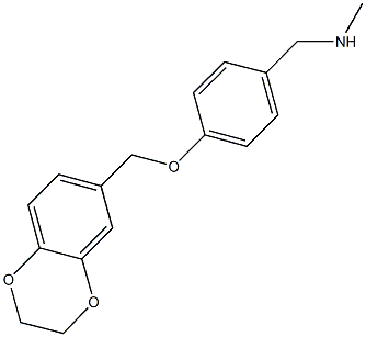 N-[4-(2,3-dihydro-1,4-benzodioxin-6-ylmethoxy)benzyl]-N-methylamine,,结构式