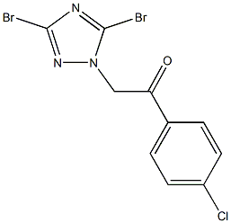1-(4-chlorophenyl)-2-(3,5-dibromo-1H-1,2,4-triazol-1-yl)ethanone 化学構造式