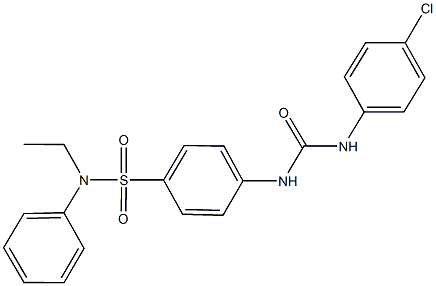  4-{[(4-chloroanilino)carbonyl]amino}-N-ethyl-N-phenylbenzenesulfonamide