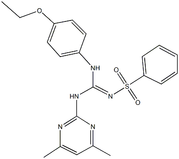 N-[[(4,6-dimethyl-2-pyrimidinyl)amino](4-ethoxyanilino)methylene]benzenesulfonamide Structure