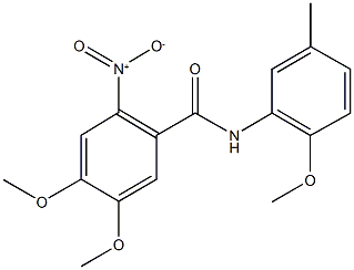 2-nitro-4,5-dimethoxy-N-(2-methoxy-5-methylphenyl)benzamide,,结构式