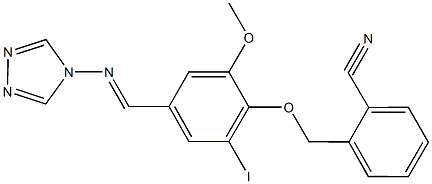  2-({2-iodo-6-methoxy-4-[(4H-1,2,4-triazol-4-ylimino)methyl]phenoxy}methyl)benzonitrile