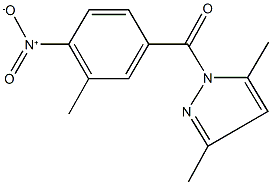 1-{4-nitro-3-methylbenzoyl}-3,5-dimethyl-1H-pyrazole 结构式