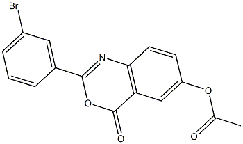 2-(3-bromophenyl)-4-oxo-4H-3,1-benzoxazin-6-yl acetate,,结构式