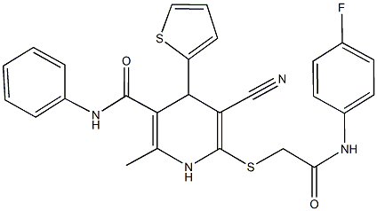 5-cyano-6-{[2-(4-fluoroanilino)-2-oxoethyl]sulfanyl}-2-methyl-N-phenyl-4-(2-thienyl)-1,4-dihydro-3-pyridinecarboxamide|