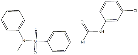 4-{[(3-chloroanilino)carbonyl]amino}-N-methyl-N-phenylbenzenesulfonamide,,结构式