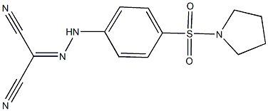2-{[4-(1-pyrrolidinylsulfonyl)phenyl]hydrazono}malononitrile Struktur