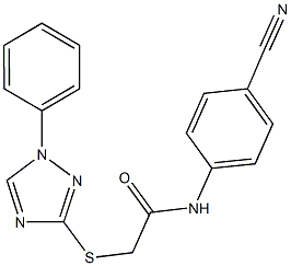 N-(4-cyanophenyl)-2-[(1-phenyl-1H-1,2,4-triazol-3-yl)sulfanyl]acetamide 结构式