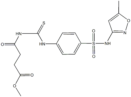 methyl 4-{[(4-{[(5-methyl-3-isoxazolyl)amino]sulfonyl}anilino)carbothioyl]amino}-4-oxobutanoate Structure