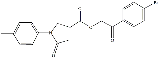 2-(4-bromophenyl)-2-oxoethyl 1-(4-methylphenyl)-5-oxo-3-pyrrolidinecarboxylate Structure