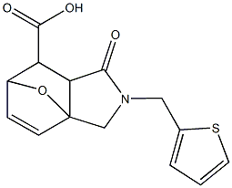 4-oxo-3-(2-thienylmethyl)-10-oxa-3-azatricyclo[5.2.1.0~1,5~]dec-8-ene-6-carboxylic acid Struktur