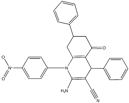 2-amino-1-{4-nitrophenyl}-5-oxo-4,7-diphenyl-1,4,5,6,7,8-hexahydroquinoline-3-carbonitrile