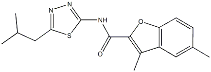 N-(5-isobutyl-1,3,4-thiadiazol-2-yl)-3,5-dimethyl-1-benzofuran-2-carboxamide Structure