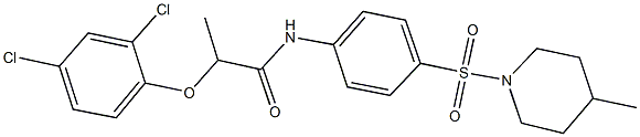 2-(2,4-dichlorophenoxy)-N-{4-[(4-methylpiperidin-1-yl)sulfonyl]phenyl}propanamide Structure