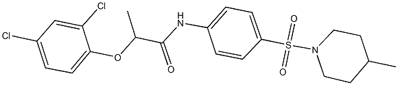 2-(2,4-dichlorophenoxy)-N-{4-[(4-methylpiperidin-1-yl)sulfonyl]phenyl}propanamide Struktur